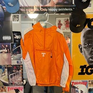 orange vintage Tennessee windbreaker. quarter zip